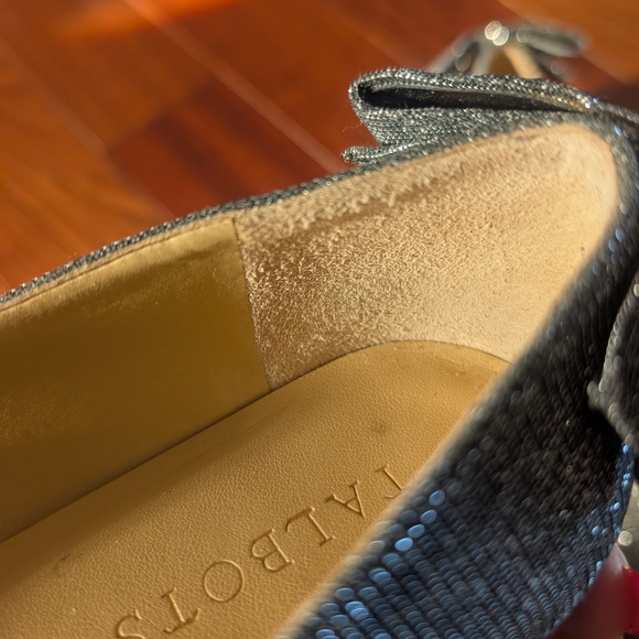 Talbots Sparkling Black Flats with Bow Back - Picture 11 of 12